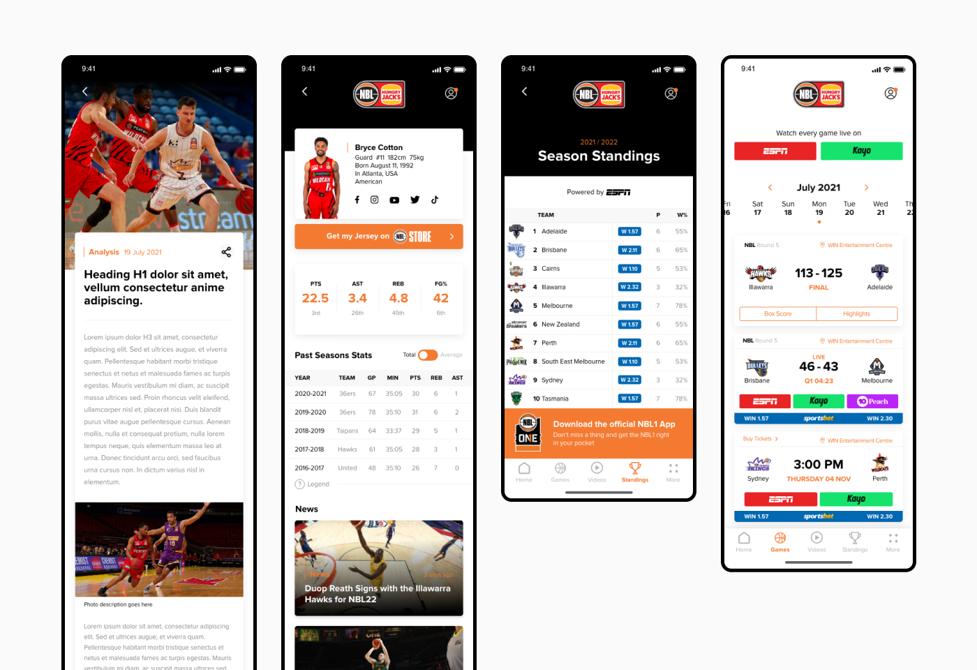NBL App Redesign